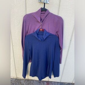 Duluth Trading Co Turtleneck Merino Wool Blend Blue Purple Size Small LOT‎